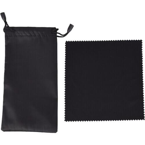 5Set Black Bag Pouch Drawstring Bag Package Spectacle Glass Cloth Fiber Sunglasses Eyewear Pouch Custom Glasses Pouch