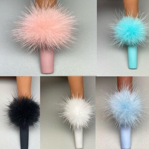 5pcs/lot Japanese Removable Fur Ball Pom pom Nail Art Decor Pompom With The Magnet Manicure Winter Hot Style DIY Ornaments JE656
