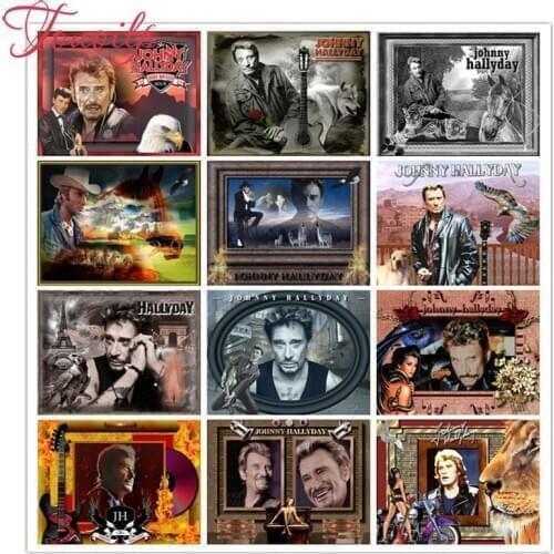 Johnny Hallyday 5d Diamond Painting Cross Stitch Diamond Embroidery Picture Landscape Wall Sticker square&Round Diamond Mosaic