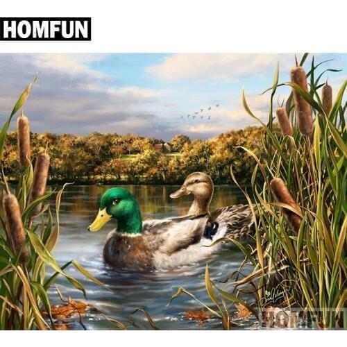 HOMFUN Full Square/Round Drill 5D DIY Diamond Painting "wild duck" Embroidery Cross Stitch 5D Home Decor Gift A06381