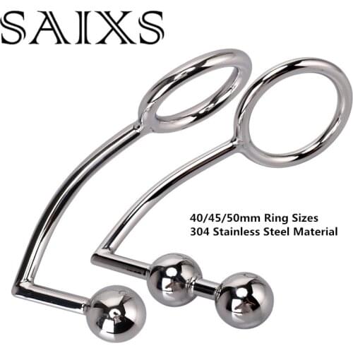 2 Balls Anal Hook Male Chastity Cock Ring Penis Lock With Ball Plug Sex Toys 3 size for choice Drop shipping