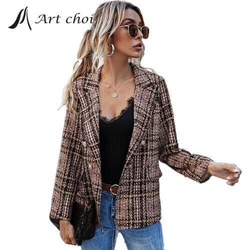 Art choi Women's Tweed Blazers