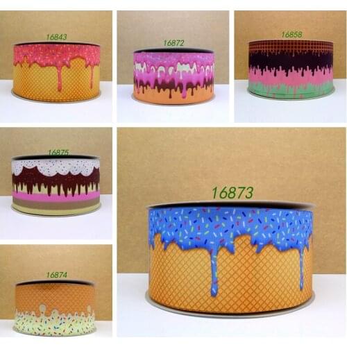 Free shipping 50 yard cartoon printed grosgrain ribbon 16873