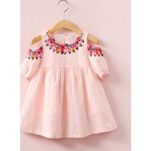 Brand Quality Dress 2019 Summer Cute Style Princess Dress Children Clothing Half Sleeves pattern Design for Girls Clothes 2-7Y