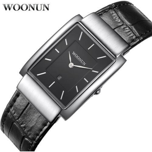 Relogio Masculino WOONUN Men Watches Top Brand Luxury Japan Quartz Rectangle Wrist Watches For Men Super Thin Mens Watches 2020