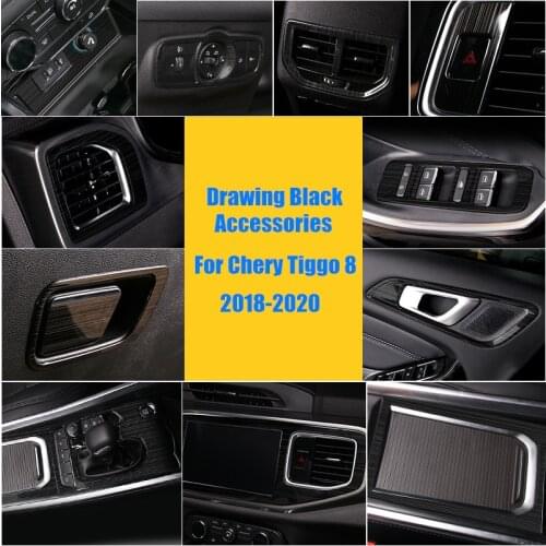 Drawing Accessories For Chery Tiggo 8 2018 2019 LHD Whole Interior Accessoires Stainless Steel Decoration Cover Trim