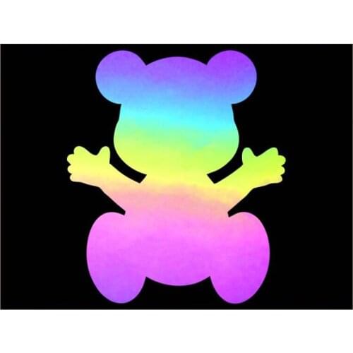 Colorful Reflective Rainbow Heat Transfers Vinyl Sticker Sailor Patches Iron-on Thermal Transfer Label Press For Clothes T-Shirt