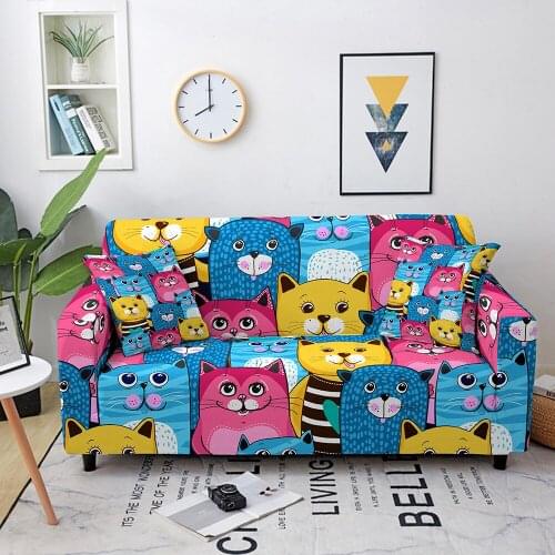 Elastic Sofa Cover Cartoon Animal Printed Sofa Slipcover Corner Sofa Cover for Living Room Couch Cover for sofas Sofa Protector