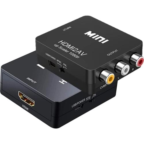 HDMI-compatible to RCA Converter AV/CVSB L/R Video Box HD 1080P 1920*1080 60Hz HDMI2AV Support NTSC PAL Output HDMI To AV