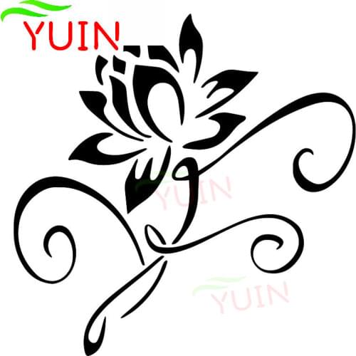 Creative Beautiful Lotus Art Cartoon Car Sticker Fashion Auto Accessories Decals PVC Body Decoration Waterproof Stickers