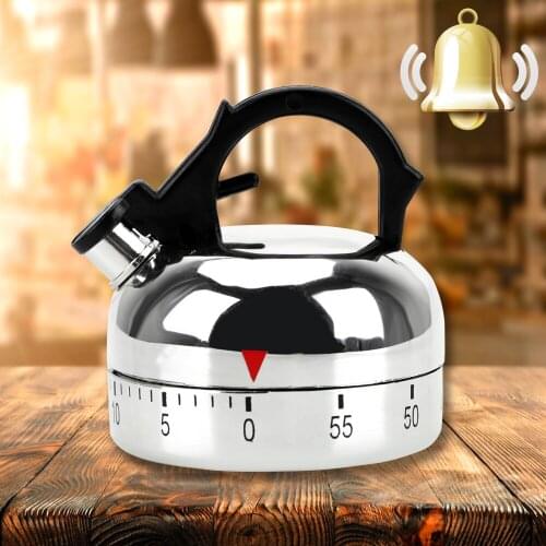 Kitchen Tool Gadgets Mechanical Timer Cooking Reminders Tools Kettle Shape Countdown Alarm Reminder 60 Minutes Kitchen Timer