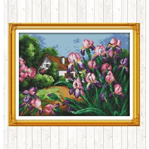 Tulip Home Handmade Cross Stitch Embroidery Kit 14CT 11CT Counted Stamped DIY Needlework Crafts DMC Cotton Thread Printed Canvas