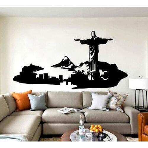 Rio de Janeiro Wall Decal Sticker Home Decor For Living Room Vinyl Skyline Mural DIY Bedroom Brazil E697