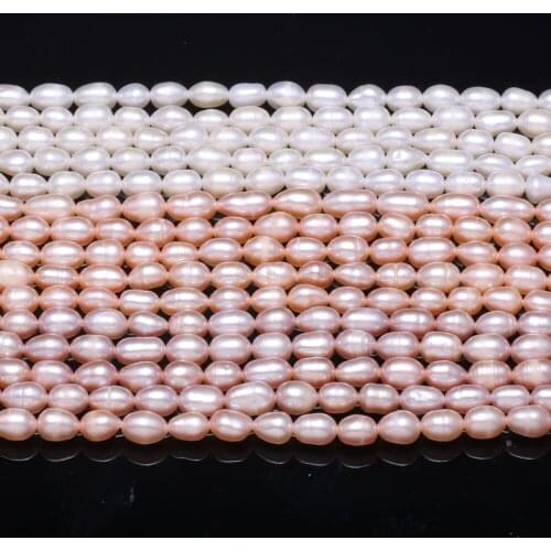 Natural Freshwater AA Pearl Beads Rice-shaped Loose Beads for Making Simple And Fashion DIY Party Jewelry Gift Size 4-5mm
