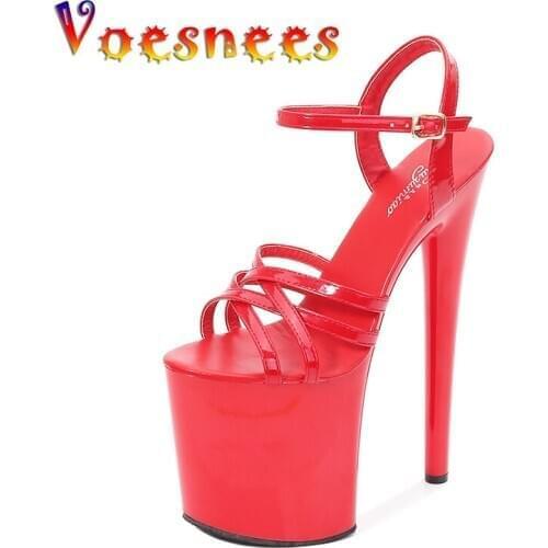 Voesnees New Walking Show Artifact Model High Heels 20 CM Woman Shoes Sandals Summer Sexy Platform Nightclub Party Wedding Shoes