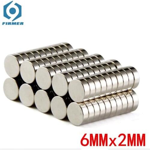 Lot Strong Rare Earth NdFeB Magnet 6mm x 2mm Neo Neodymium N35 Magnets 6*2 mm Craft Model Disc Sheet Fridge 6x2