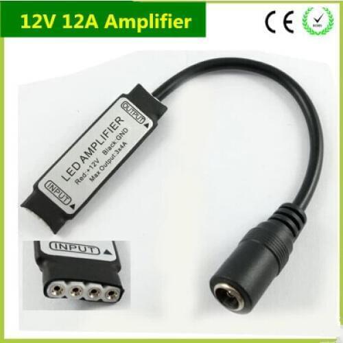 Wholesale 20PCS Black DC 12V 3*4A 12A Mini LED RGB 4pin Amplifier For Led Strip Light