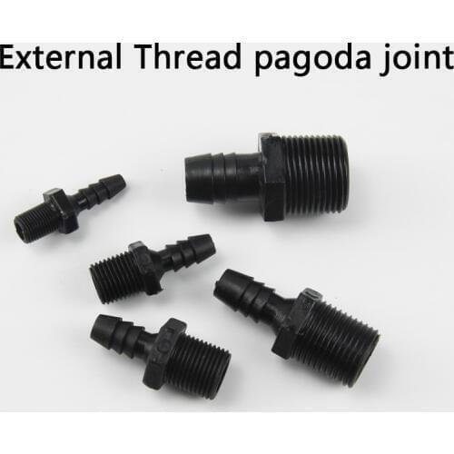 External Thread Pagoda Direct Connector Hose Transparent Plastic Quickly Straight Connect Aquarium Garden Irrigation 1 Pcs