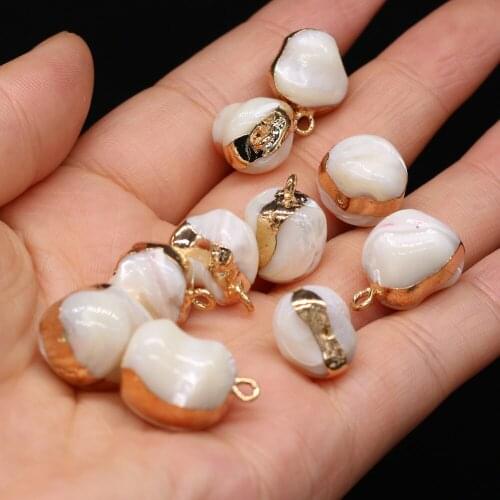 2pc Natural Shell Pendants Gold plated Shell Charms for Women Jewelry Making Diy Necklace Earrings Accessories