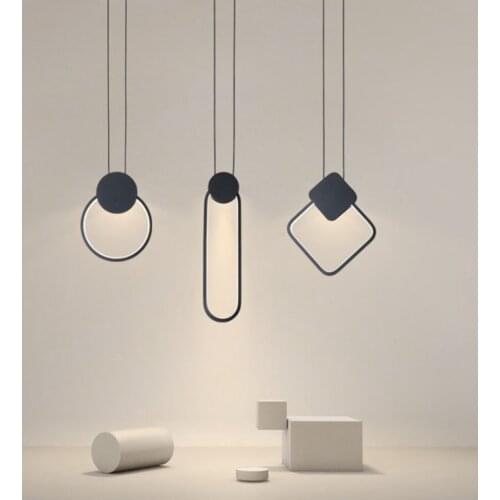 Pendant Light Modern Black Ceiling Hanging Lighting LED Light for Living Room, Bedroom, Hallway, Dining Room