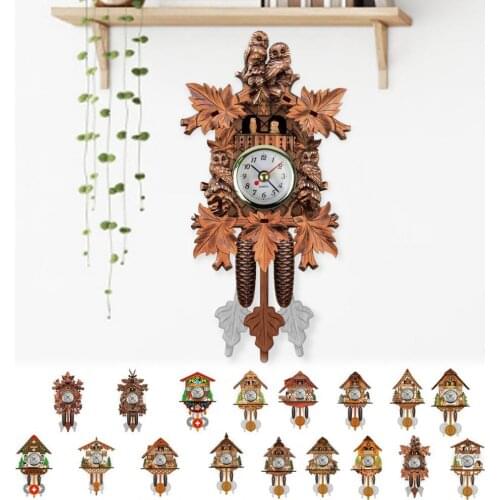 Dropshipping Wooden Wall Clock Precise Decorative Nordic Style Antique Hanging Alarm for Living Room