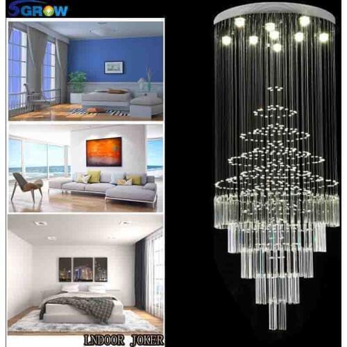 SGROW Modern K9 Crystal Ceiling Lights for Bedroom Living Room Stairs LED Hanging Lamp Art Lighting Fixtures Lampara Luminaire
