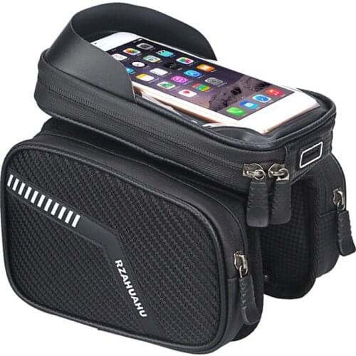 MTB Bicycle Saddle Bags Riding Bag Mountain Front Frame Waterproof Cycling Phone Holder Case Pouch Cycling Accessories