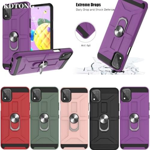 Thin Shockproof Phone Case for LG K53 K22 K42 Stylo7 5G 4G Capa 2021 New Ring Bracket Solid Color Heavy Duty Protect Back Cover