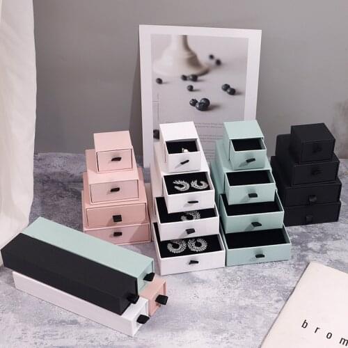 24pcs Jewelry Drawer Box For Necklace Earrings Ring Bracelet Display Christmas Gift Packaging Paper Jewellery Storage Cutom Logo