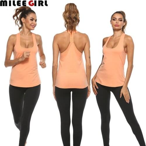 Women Sports Yoga Shirt,Gym Fitness Clothing Vest Breathable Quick-dry Sleeveless,Running Workout Shirt Loose Jogging Sports Top