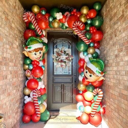 1Set Merry Christmas Background Balloons Arch Garland Kit New Year Balloons Set Christmas Party Decoration Kids Gifts Globos