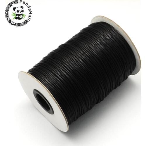 1mm 1.5mm 2mm 2.5mm 3mm 5mm Black Korean Wax Polyester Cords Rope for Jewelry Necklace Bracelet Making about 100yards/roll