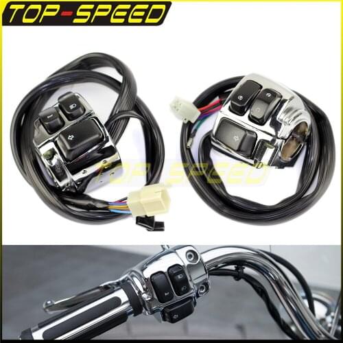 For Harley Softai Dyna Sportste V-rod 1996-2012 1 pair 1" Handlebar Switch Horn Button Turn Signal Electric Fog Lamp Light Start