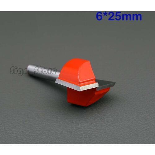 1pc CNC Engraving V Groove 1/4" Bottom Cleaning Router Bit 6mm x 25mm Free Shipping
