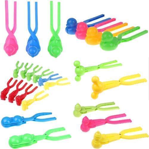 1pc Random Send Winter Plastic Snowball Clip Kids Outdoor Snow Sand Ball Maker Mold Toys Children Sports Toy