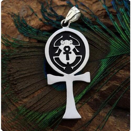 10pcs Egyptian Jewelry Scarab of Ankh Symbol Pendant