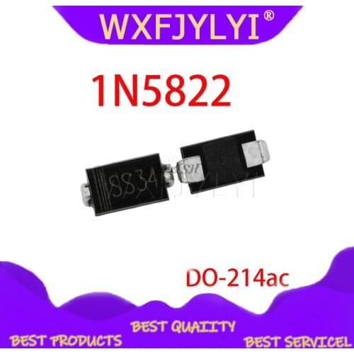 100pcs 1N5822 SMA SS34 smd DO-214ac IN5822 Schottky diode ss34
