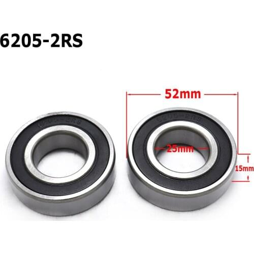 2 Pcs Deep groove ball bearings Seal Bearing 6205 6205-2RS Miniature Flange Bearing For Dirt Bike Motorcycle Accessories