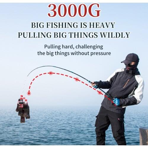 2-Pieces Saltwater Offshore Casting/Spinning Carbon Fiber Boat Fishing Rod Portable Travel Octopus Rod With Luminous Rod Tip