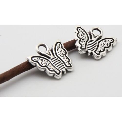 20pcs Silver Color Flying Butterfly Charms Necklaces Pendant Bracelet Necklaces Jewelry Accessories Handmade A2683/A3395