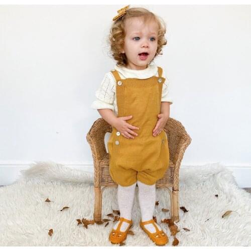 2021 Spring Autumn Soft Knit Rompers One-Pieces Jumpsuit Childrens Winter Baby Girls Sleevless Rompers Outfit Clothes