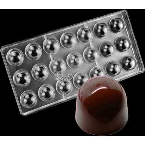 2124b Semi Round Big size Bell Polycarbonate Transparent pc Material Mould Hard Plastic Chocolate PC Mold
