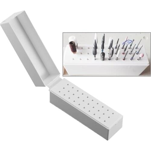 30 Holes Nail Art Drill Grinding Head Bit Holder Display Storage Box Nail Drill Bits Container Stand Display Rack #262497