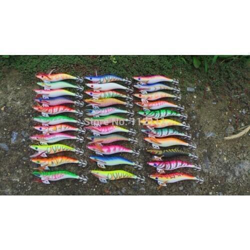 50pcs squid jig clothes warpped fishing lure 3.5# (many colors mixed )