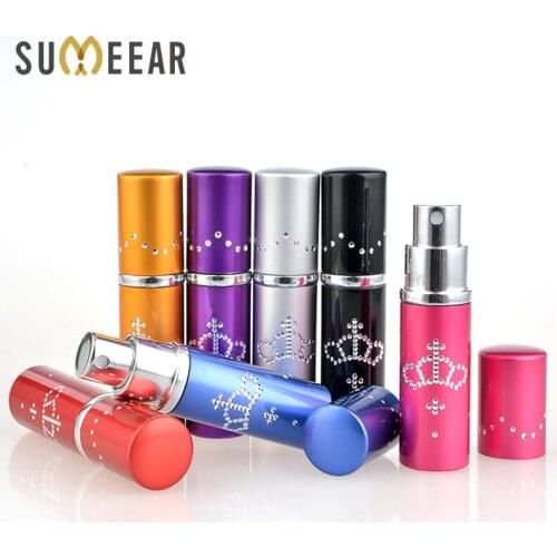 7pcs/Lot 10ml Mini Portable Aluminum Refillable Perfume Bottle With Sprayer Empty Parfum Cosmetic Case For Traveler
