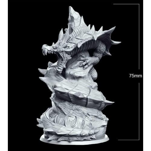 75mm Resin Model Kits Dragon Figure Unpainted No Color