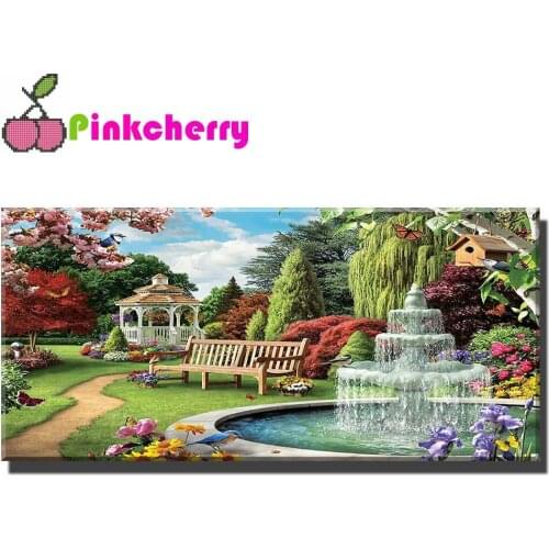 Diamond Painting Garden Landscape full drill Cherry blossom 5D DIY Mosaic Embroidery Kits Full Square Drill Home Decor k1053