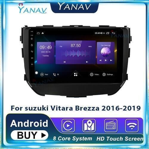 128G Android Multimedia MP3 Player GPS Navigation Car Radio For Suzuki Vitara Brezza 2016-2019 Auto Stereo Receiver