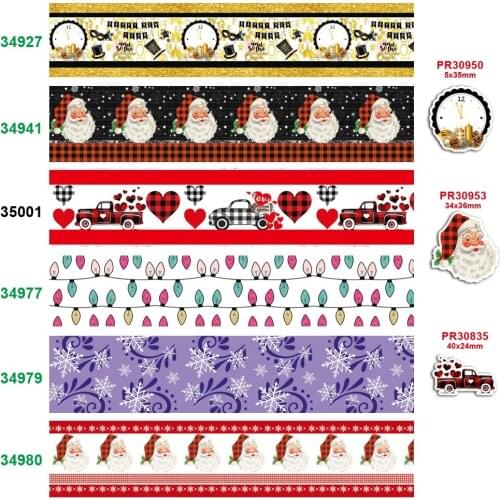 Free shipping 50 yard per size christmas ribbon printed grosgrain ribbon 34927