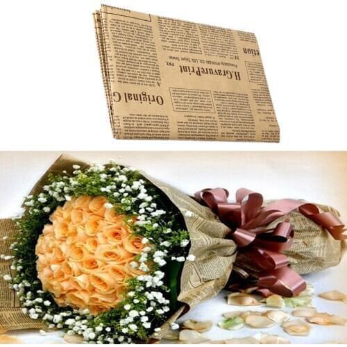 52x75cm Gift Wrapping Paper Roll Vintage Newspaper Double Sided Wrap Decor Art Kraft For Christmas Party Creative Material